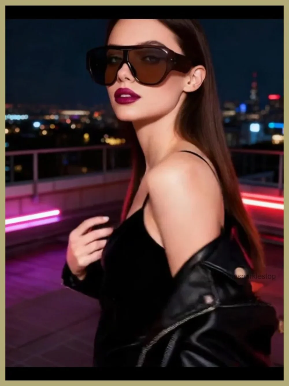 Oversized Pilot Sunglasses Women Big Frame Luxury Round Sun Glasses UV400